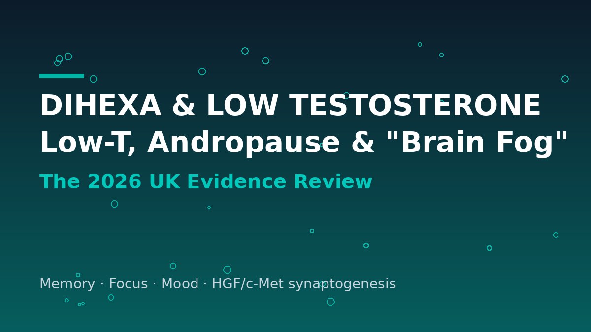 Dihexa and low testosterone / andropause brain fog - 2026 UK evidence review illustration